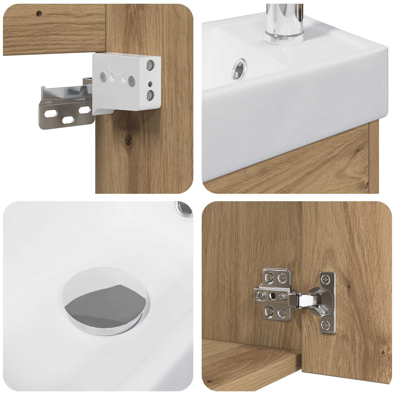 Badkamerkast met wastafel Artisan eik 40,5 x 22,5 x 62 cm