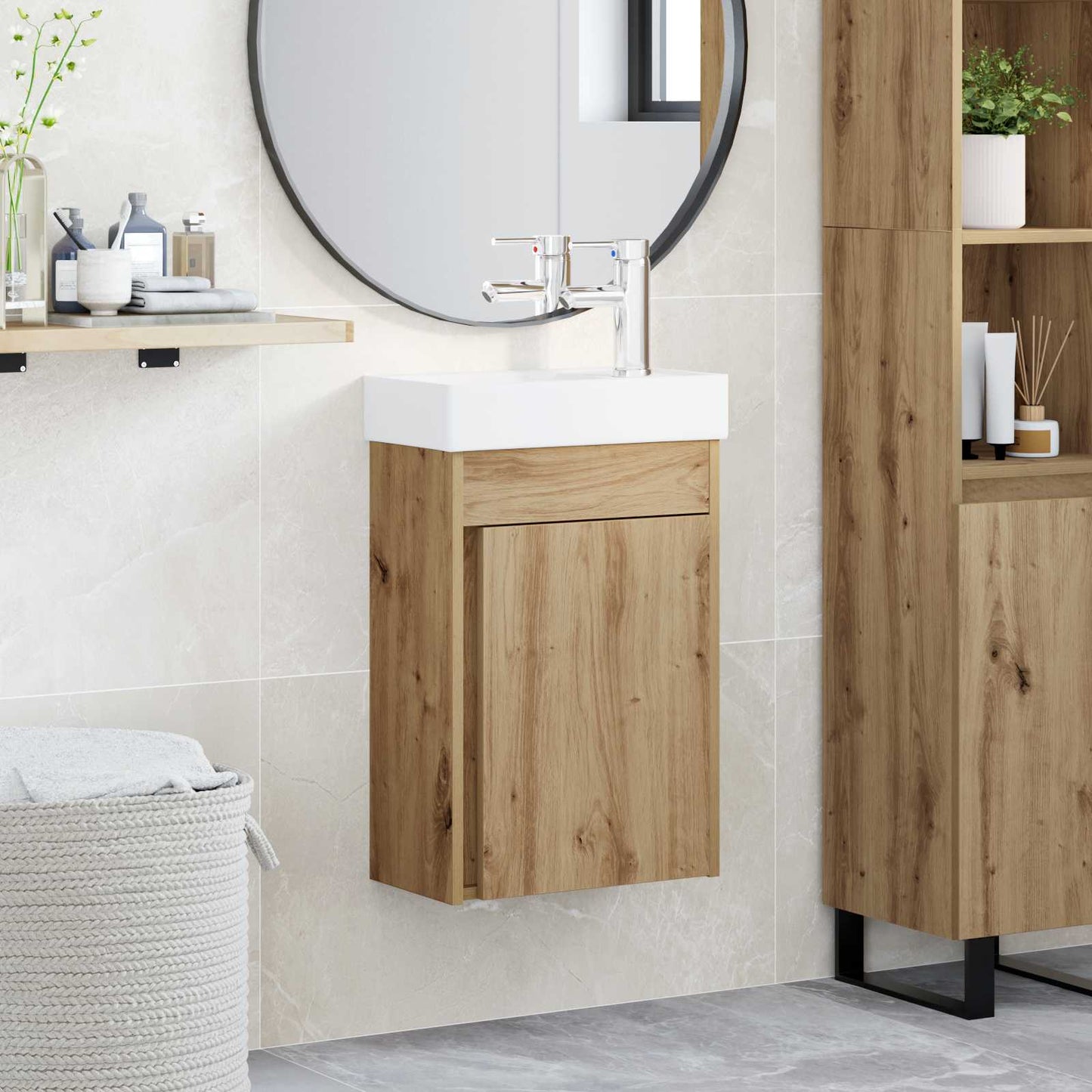 Badkamerkast met wastafel Artisan eik 40,5 x 22,5 x 62 cm