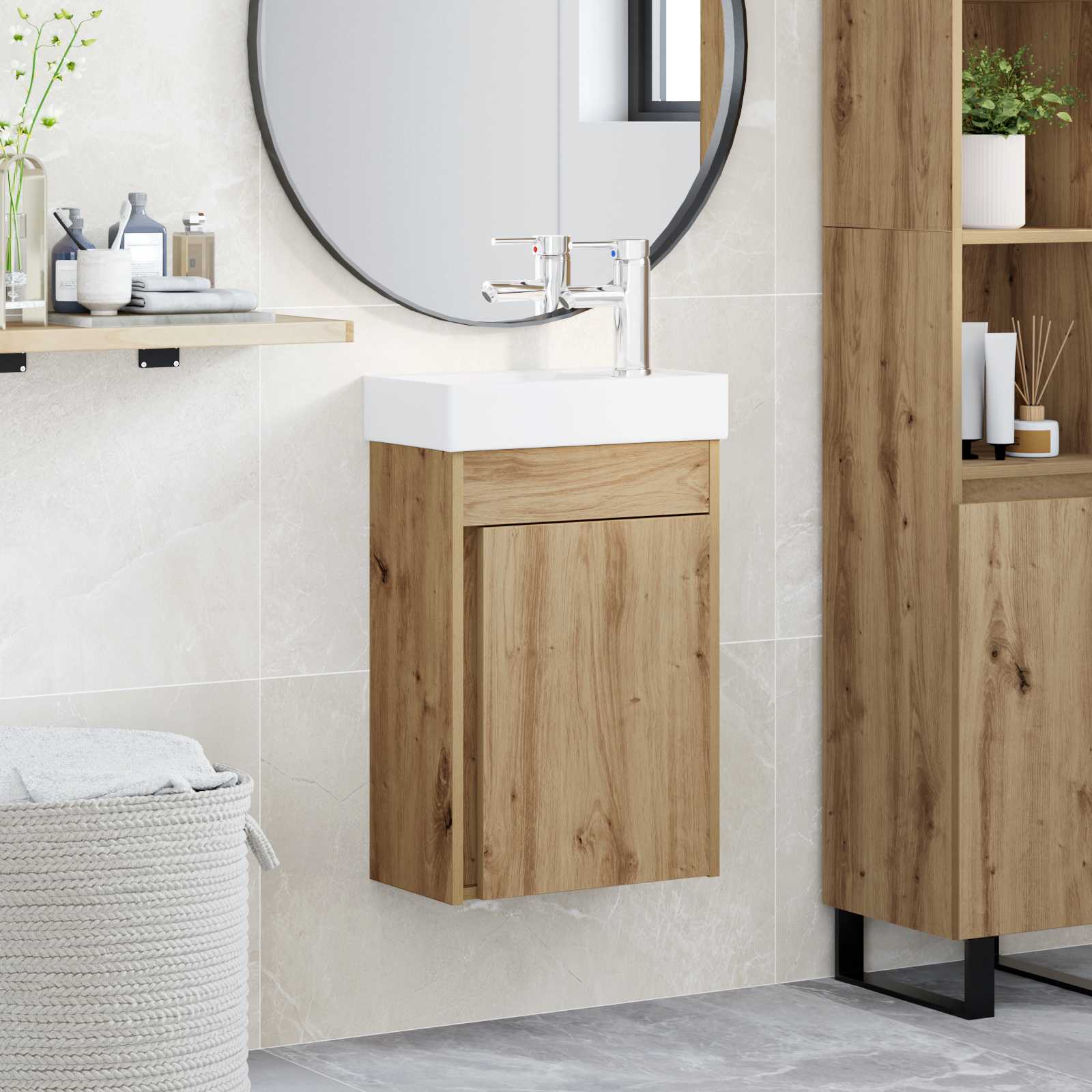 Badkamerkast met wastafel Artisan eik 40,5 x 22,5 x 62 cm