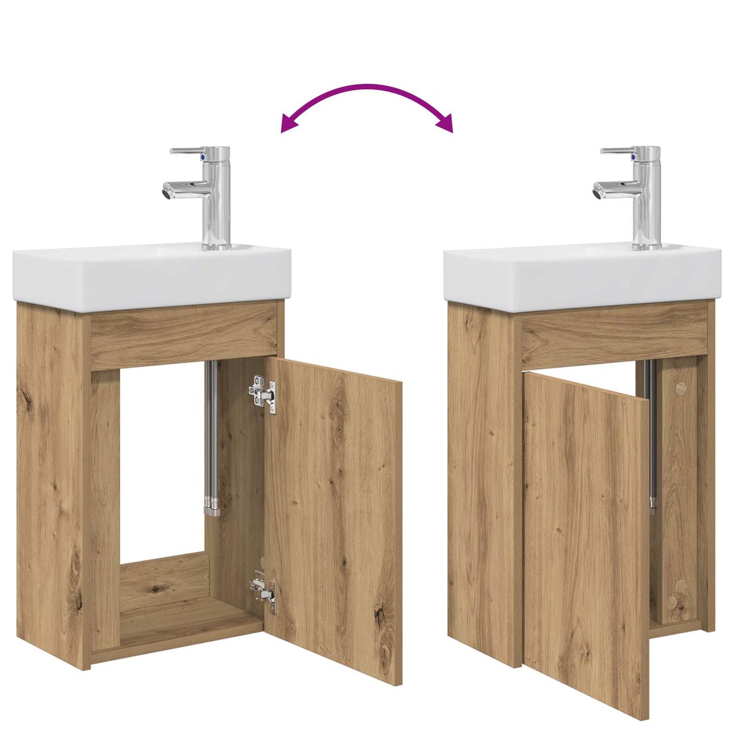 Badkamerkast met wastafel Artisan eik 40,5 x 22,5 x 62 cm