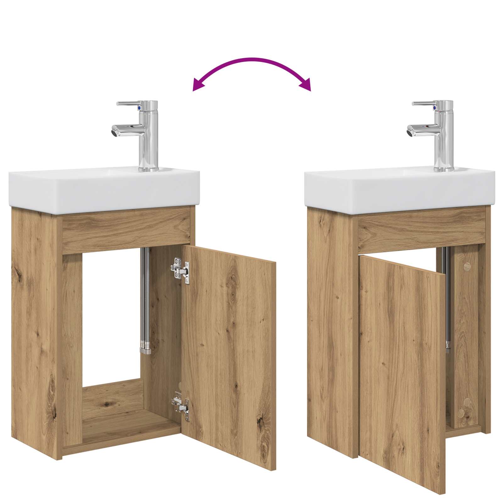 Badkamerkast met wastafel Artisan eik 40,5 x 22,5 x 62 cm