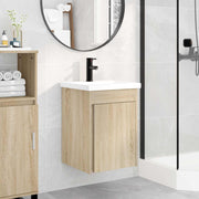 Badkamermeubel 42x40x74,5 cm Sonoma eiken met kraan