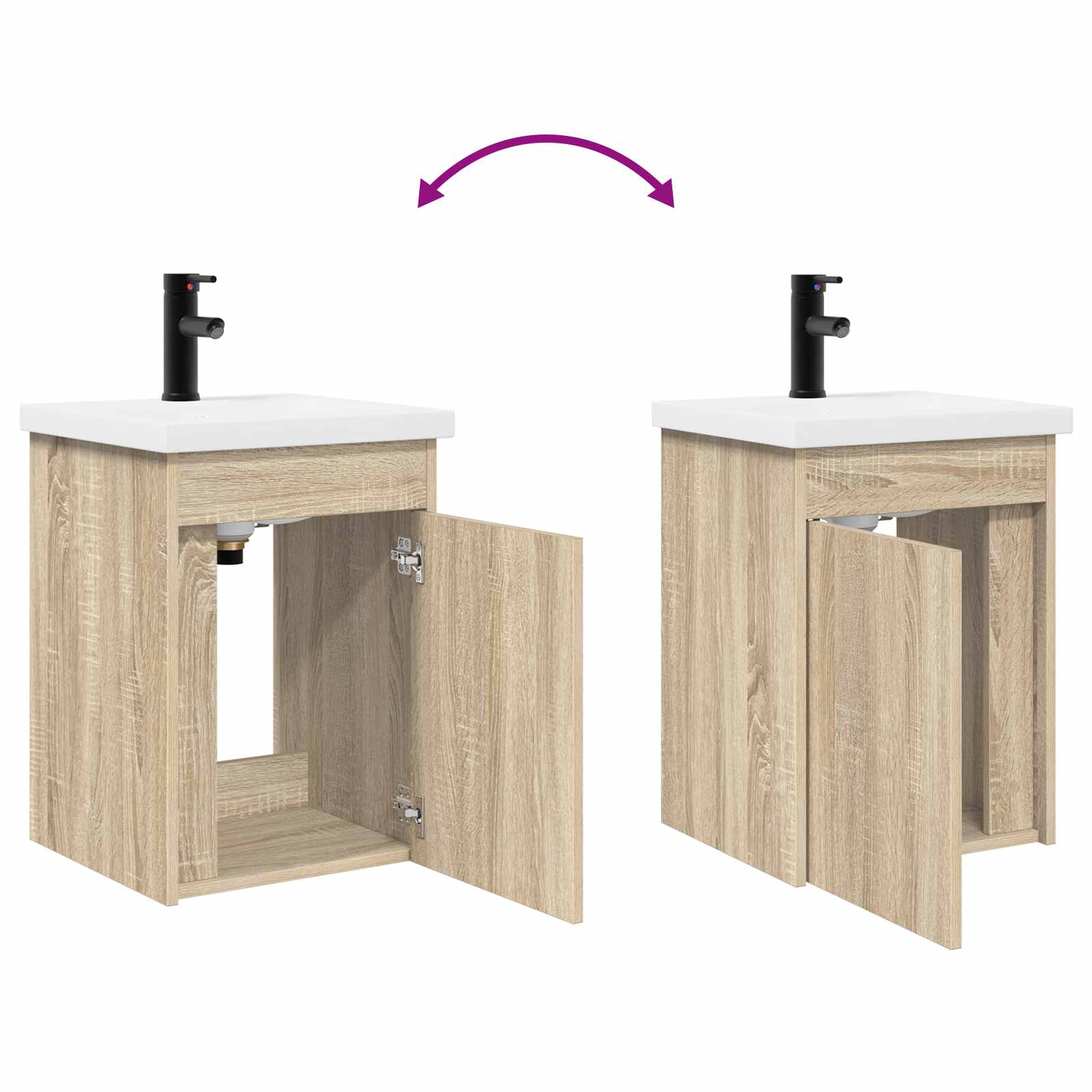 Badkamermeubel met kraan Sonoma Eiken 42 x 40 x 74,5 cm