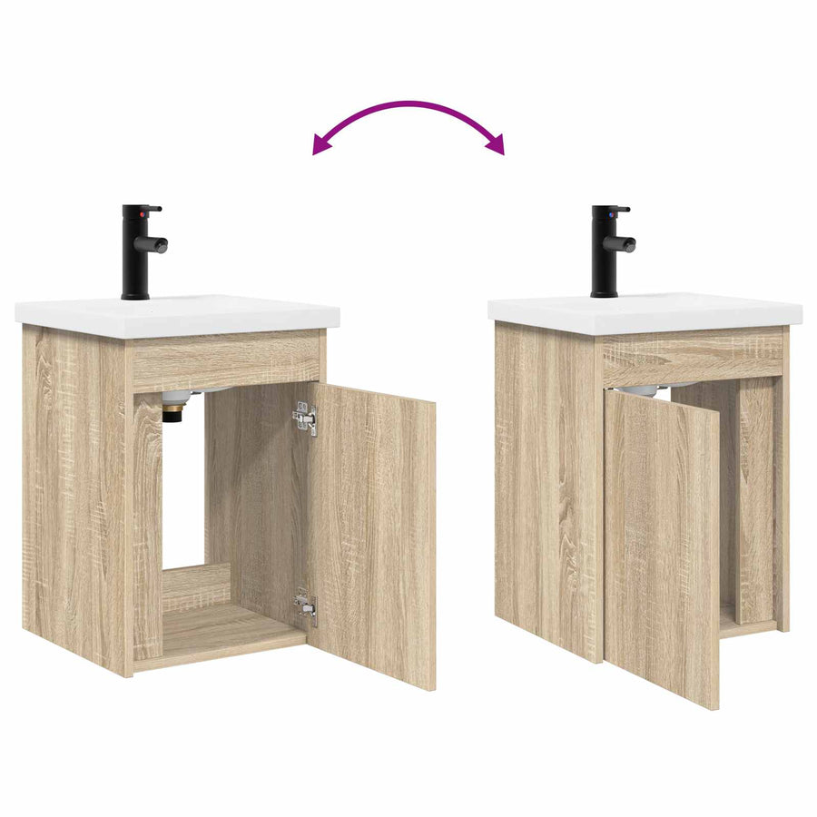 Badkamermeubel met kraan Sonoma Eiken 42 x 40 x 74,5 cm