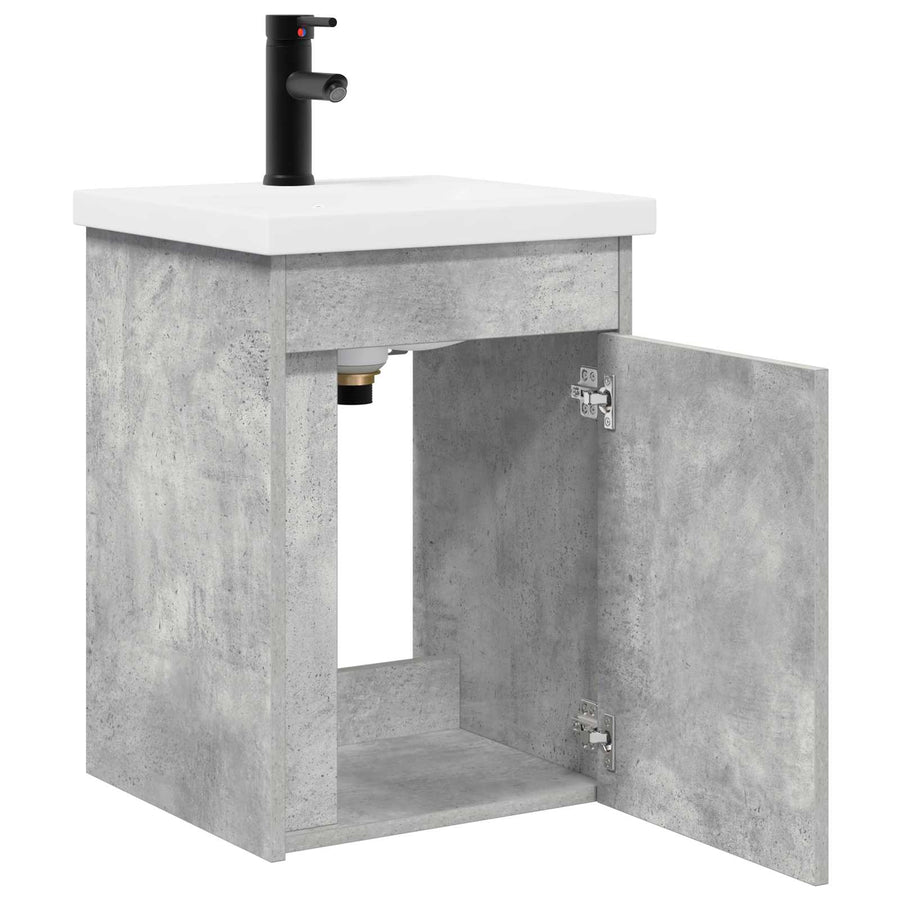 Badkamermeubel met kraan Betongrijs 42 x 40 x 74,5 cm
