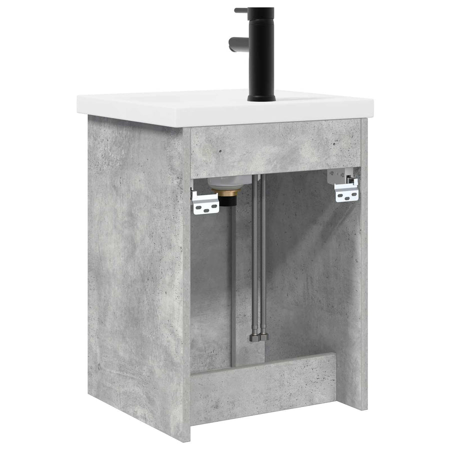 Badkamermeubel met kraan Betongrijs 42 x 40 x 74,5 cm