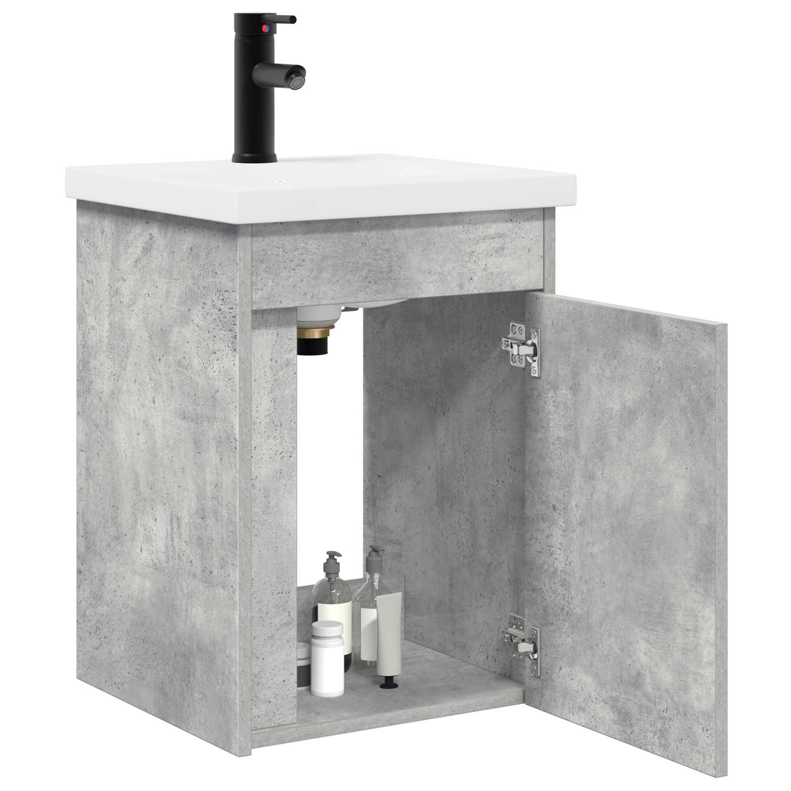 Badkamermeubel met kraan Betongrijs 42 x 40 x 74,5 cm