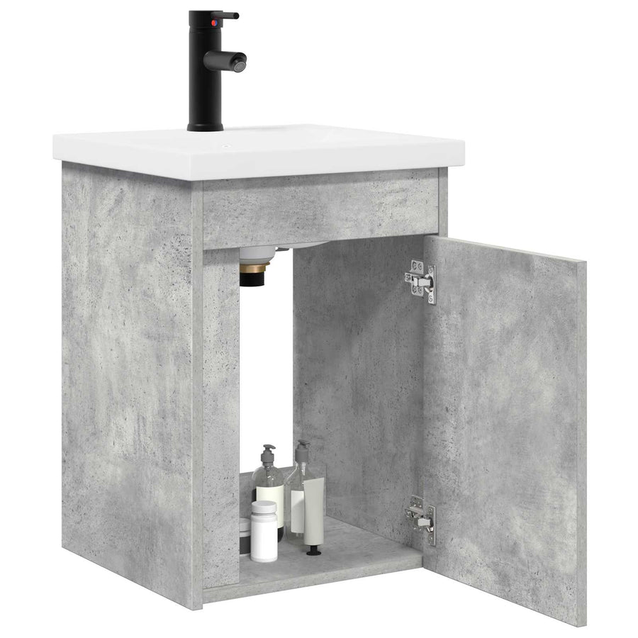Badkamermeubel met kraan Betongrijs 42 x 40 x 74,5 cm