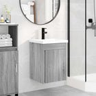 Badkamermeubel 42x40x74,5 cm grijs Sonoma met kraan