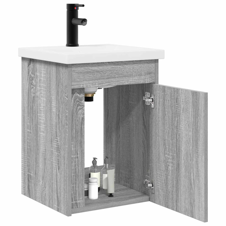 Badkamermeubel met kraan Grijs Sonoma 42 x 40 x 74,5 cm