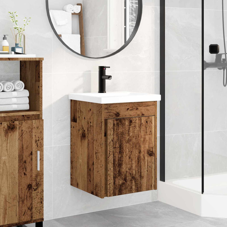 Badkamermeubel met kraan Oud hout 42 x 40 x 74,5 cm