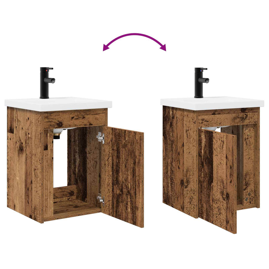 Badkamermeubel met kraan Oud hout 42 x 40 x 74,5 cm