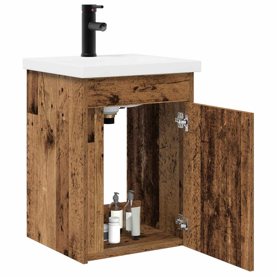 Badkamermeubel met kraan Oud hout 42 x 40 x 74,5 cm