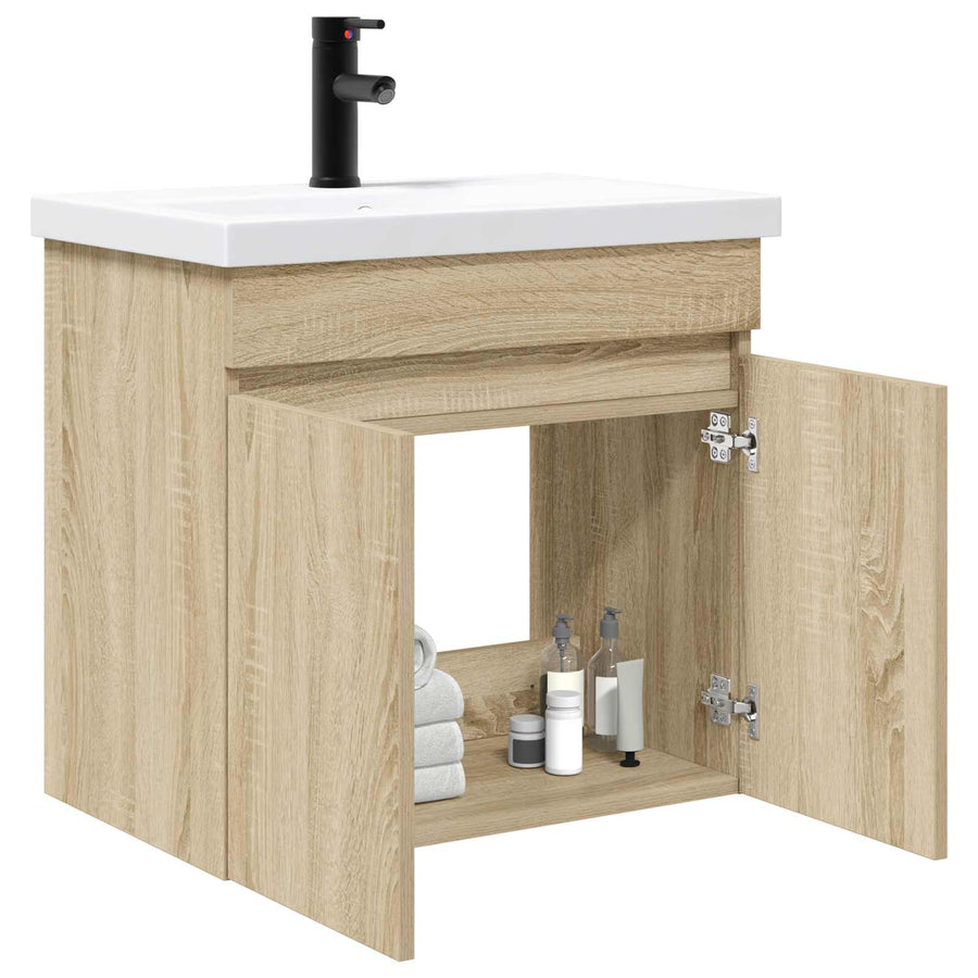 Badkamermeubel met kraan Sonoma Eiken 61 x 40 x 74,5 cm