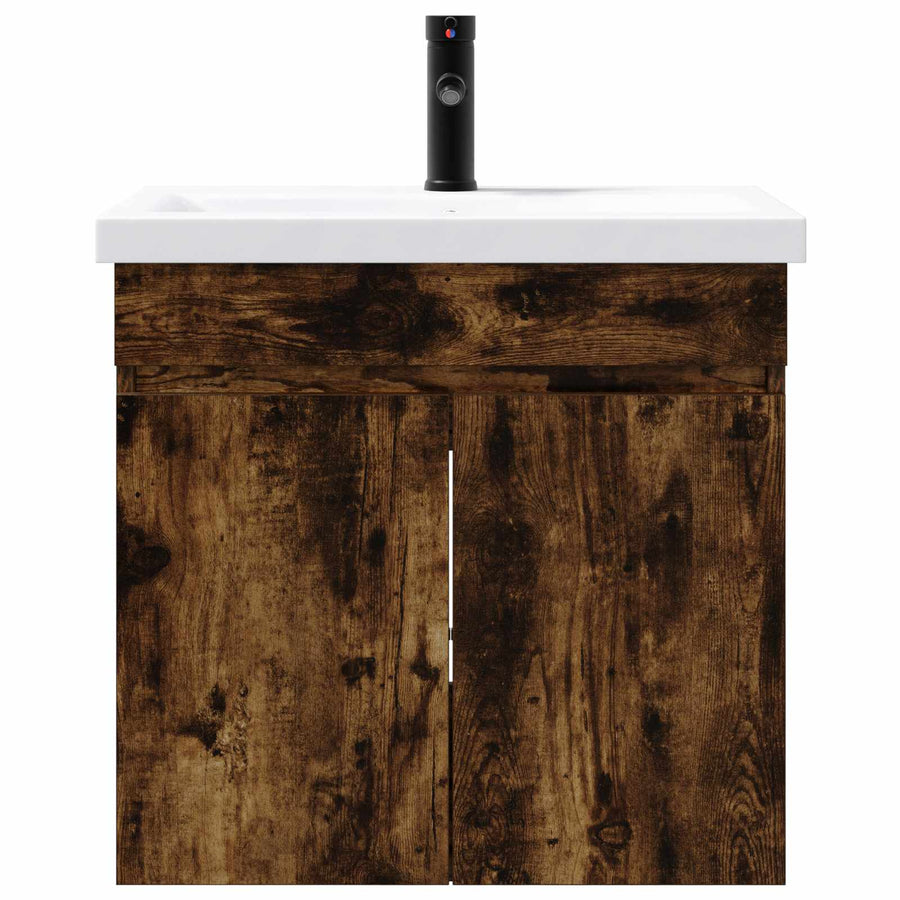 Badkamermeubel met kraan Gerookt eiken 61 x 40 x 74,5 cm