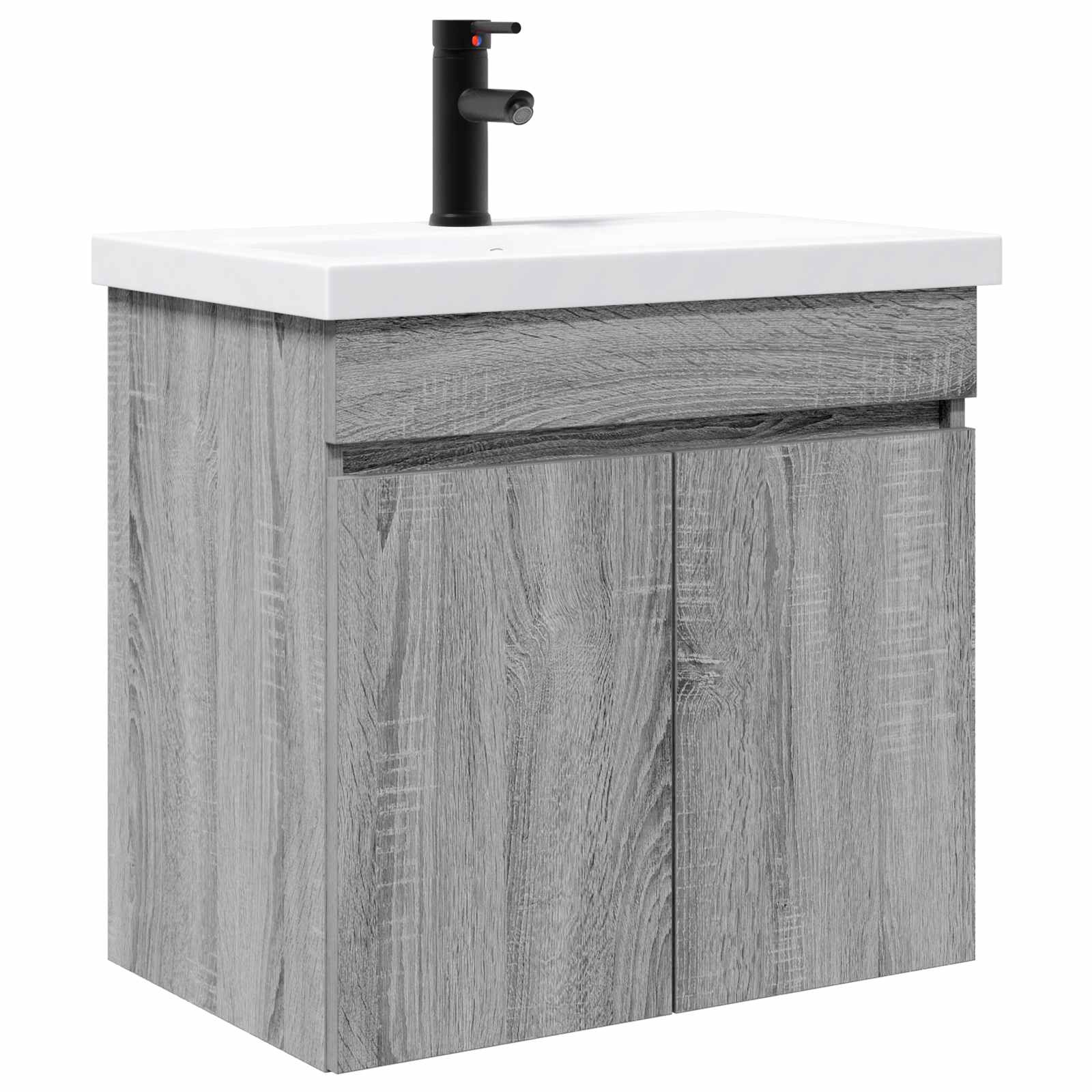 Badkamermeubel met kraan Grijs Sonoma 61 x 40 x 74,5 cm