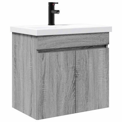 Badkamermeubel met kraan Grijs Sonoma 61 x 40 x 74,5 cm