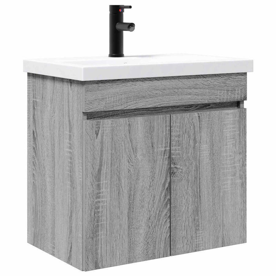 Badkamermeubel met kraan Grijs Sonoma 61 x 40 x 74,5 cm