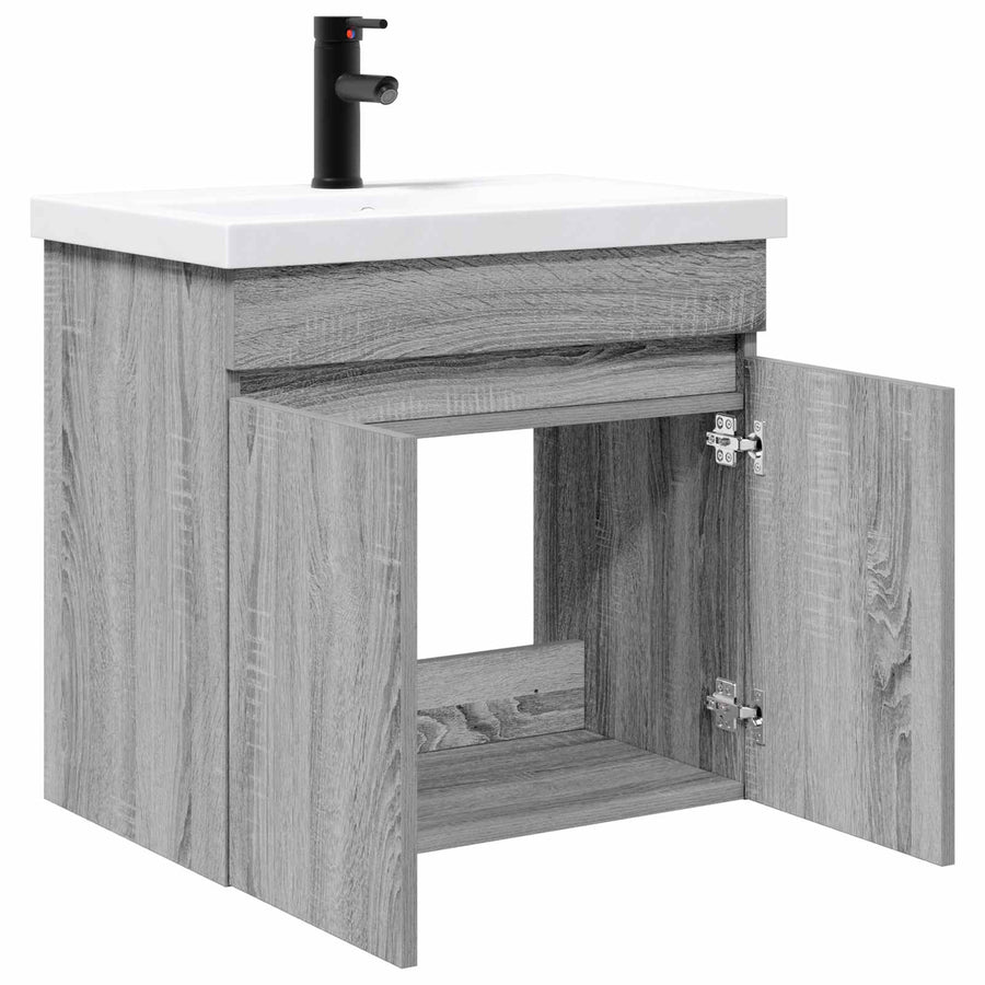 Badkamermeubel met kraan Grijs Sonoma 61 x 40 x 74,5 cm