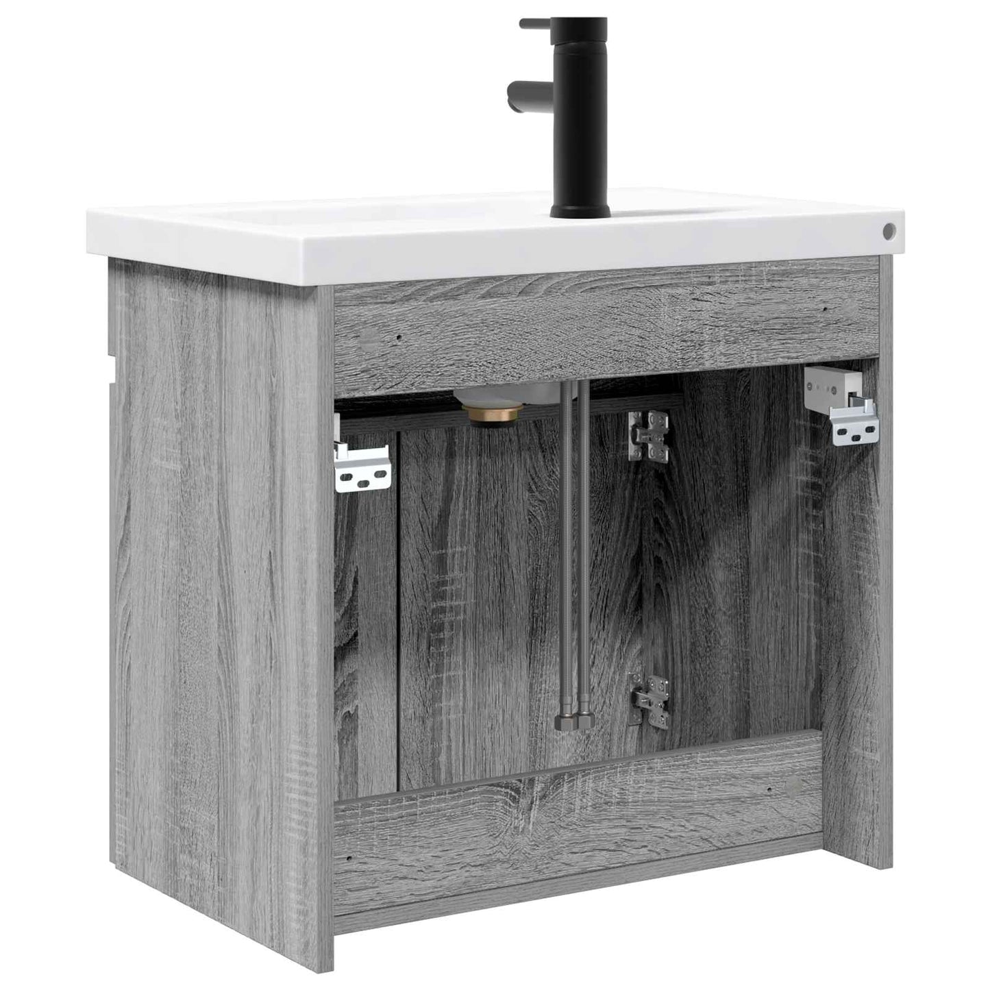 Badkamermeubel met kraan Grijs Sonoma 61 x 40 x 74,5 cm