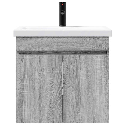Badkamermeubel met kraan Grijs Sonoma 61 x 40 x 74,5 cm