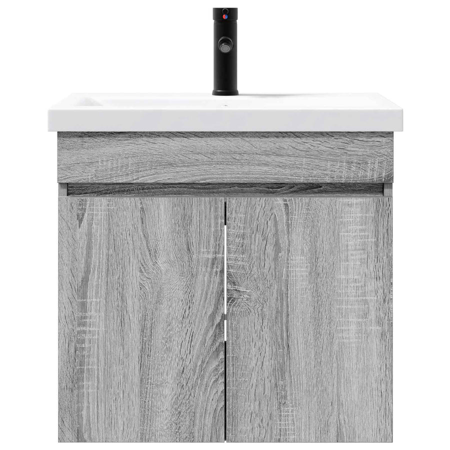 Badkamermeubel met kraan Grijs Sonoma 61 x 40 x 74,5 cm