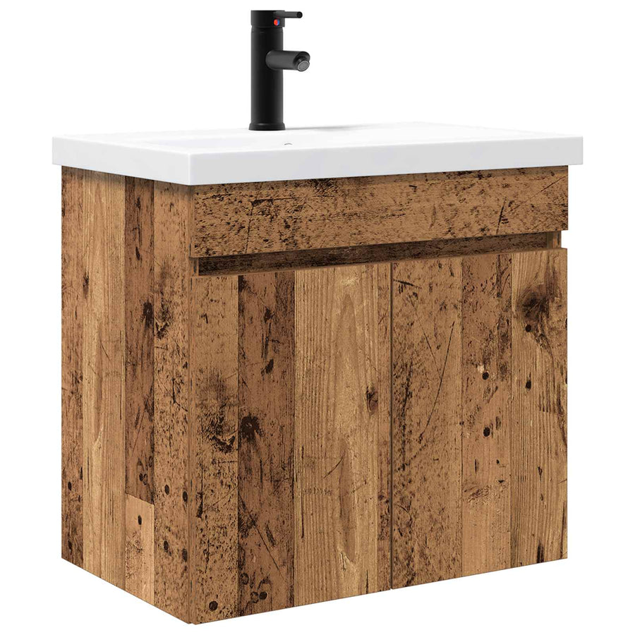 Badkamer wastafel met wasbak Oud hout 61 x 39 x 58 cm