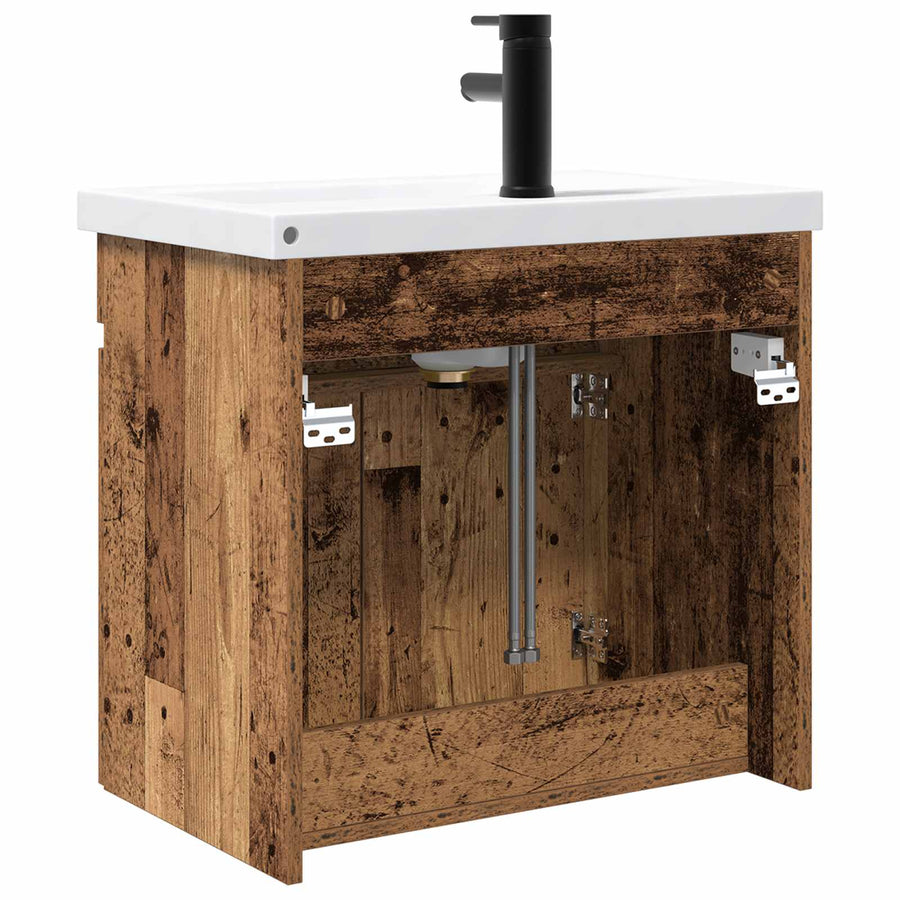 Badkamer wastafel met wasbak Oud hout 61 x 39 x 58 cm