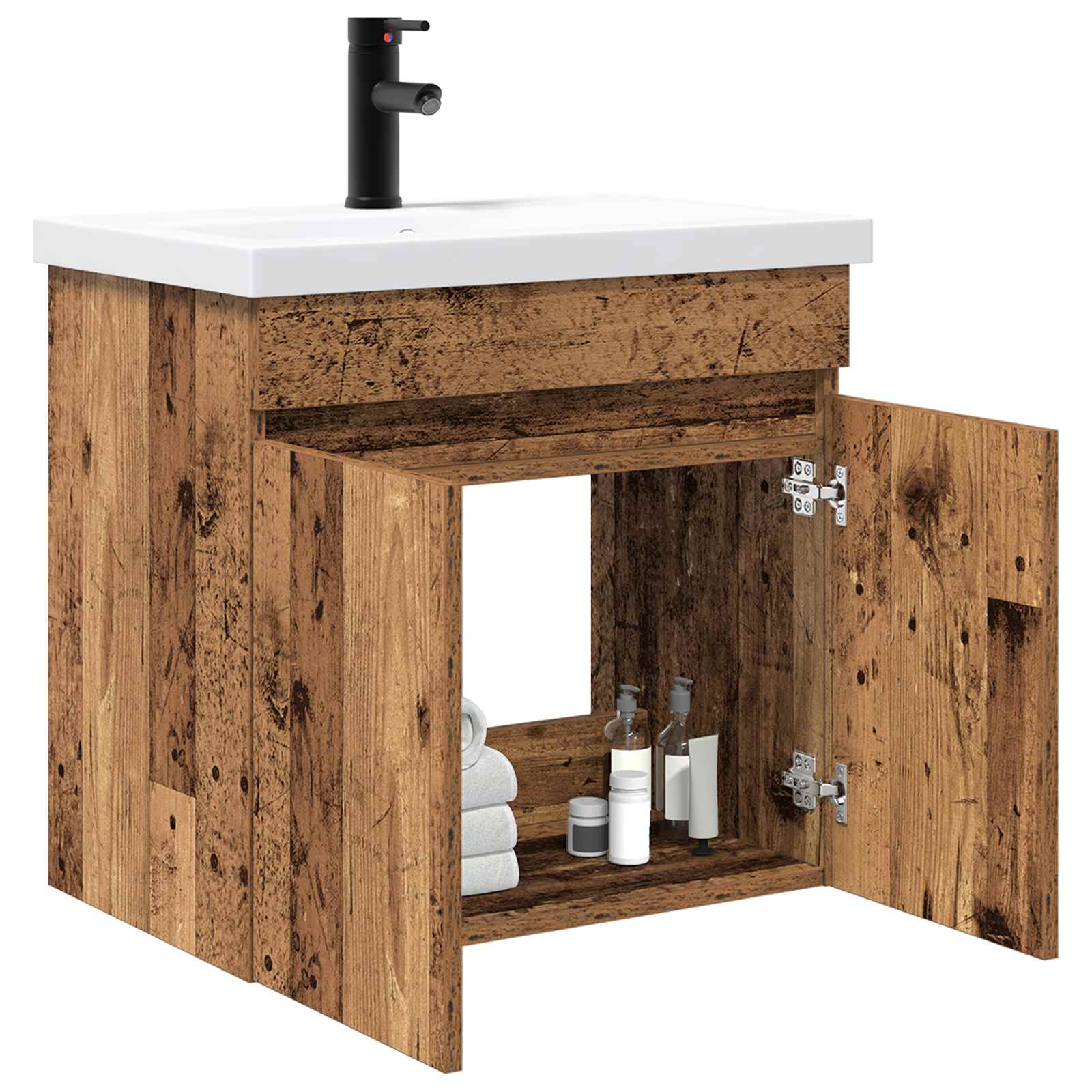 Badkamer wastafel met wasbak Oud hout 61 x 39 x 58 cm