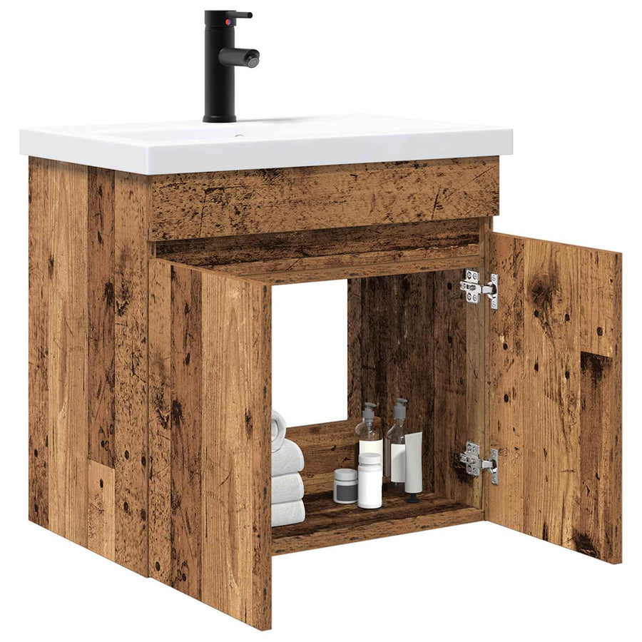 Badkamer wastafel met wasbak Oud hout 61 x 39 x 58 cm