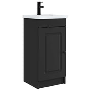 Badkamermeubel met wasbak 42x40x84,5 cm zwart bewerkt hout