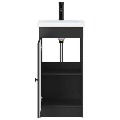 Badkamermeubel met Wasbak Zwart 42 x 40 x 84,5 cm Bewerkt hout