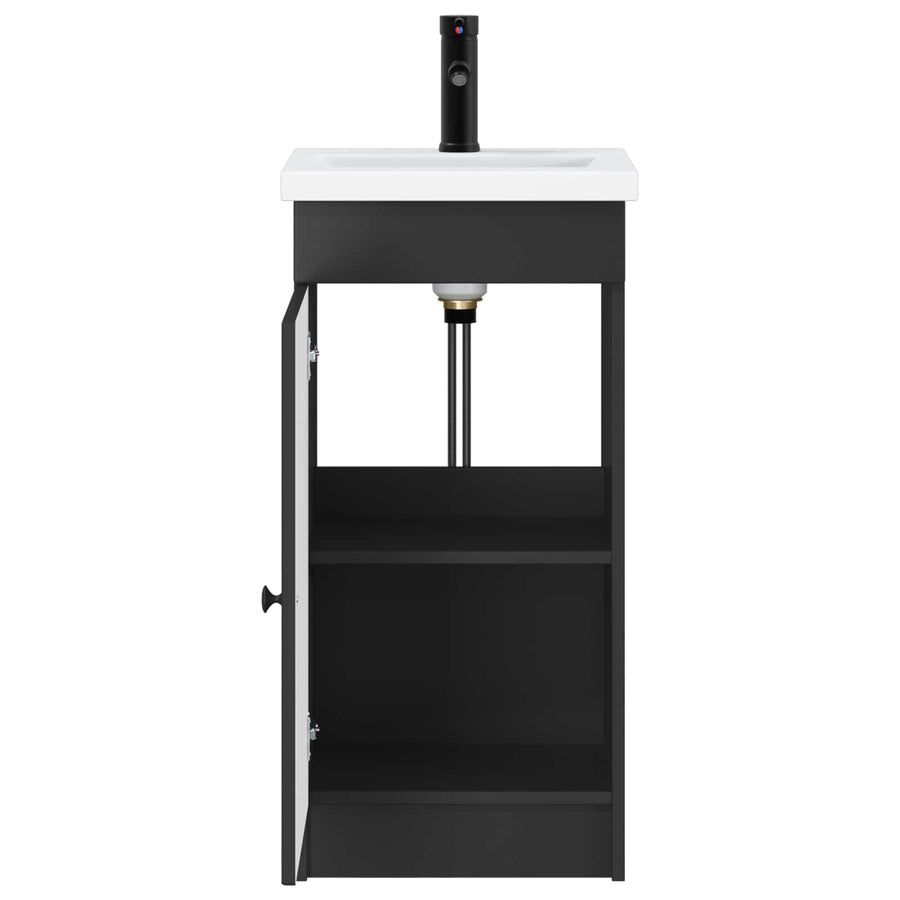 Badkamermeubel met Wasbak Zwart 42 x 40 x 84,5 cm Bewerkt hout