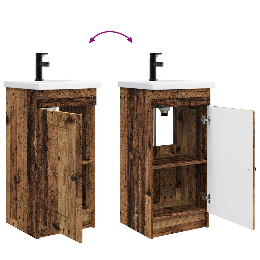 Badkamermeubel met Wasbak Oud hout 42 x 40 x 84,5 cm