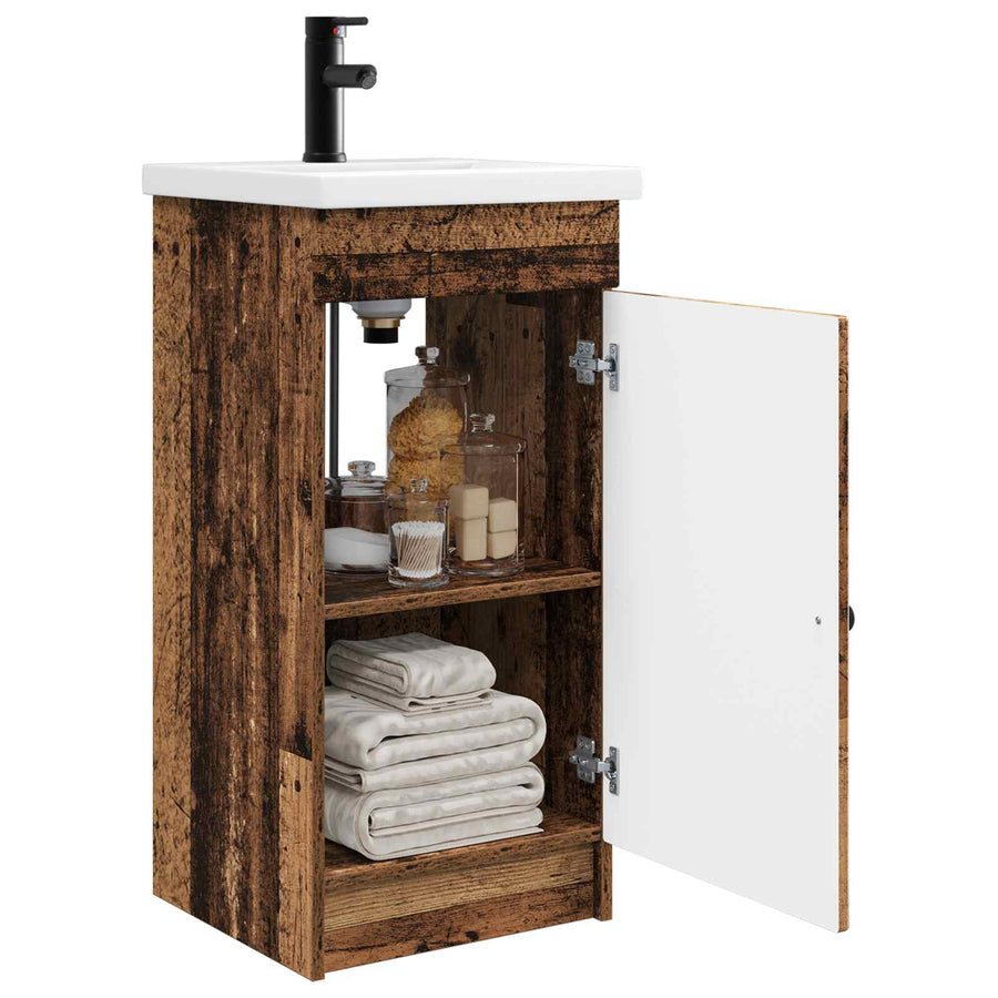 Badkamermeubel met Wasbak Oud hout 42 x 40 x 84,5 cm