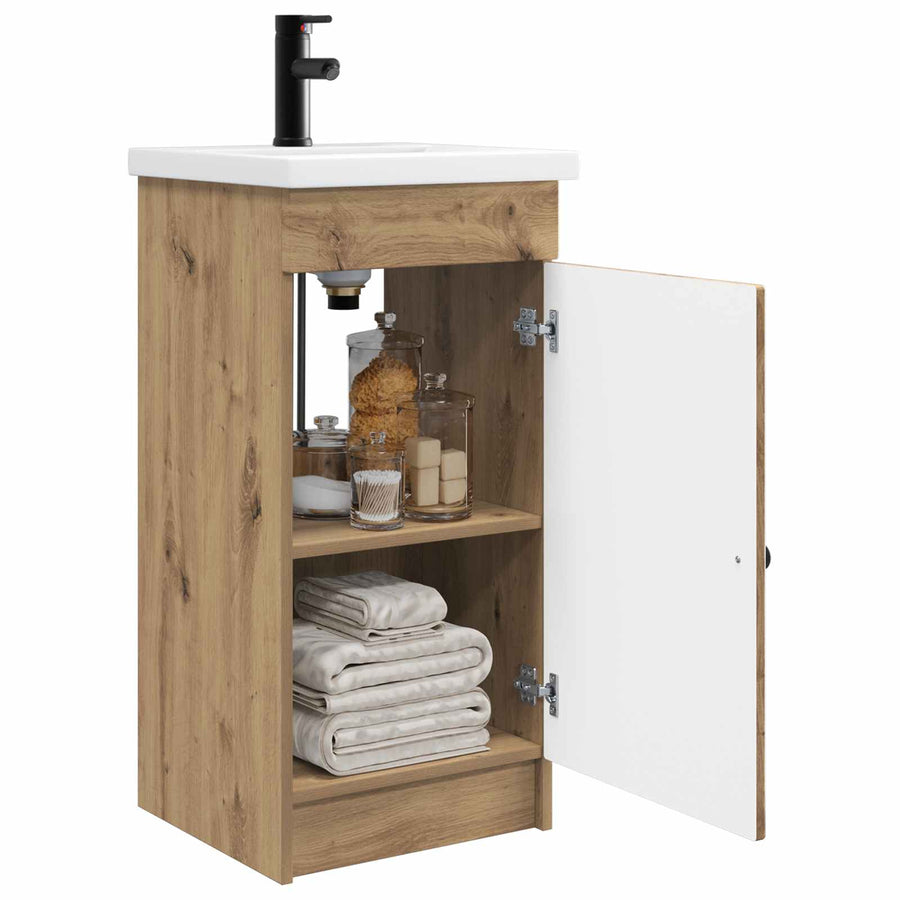 Badkamermeubel met Wasbak Artisanaal eiken 42 x 40 x 84,5 cm