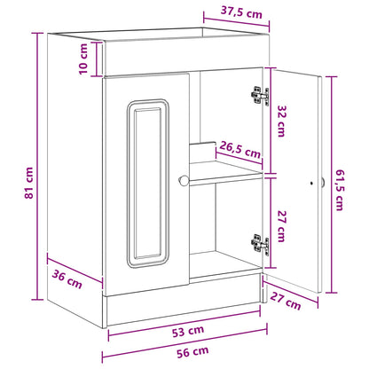 Badkamer onder wastafel kast Gerookt eiken 56 x 37,5 x 81 cm