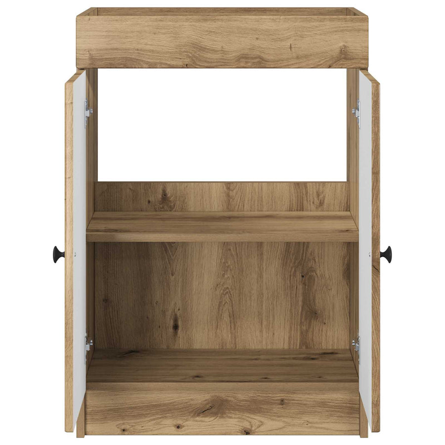 Badkamer onder wastafel kast Artisanaal eiken 56 x 37,5 x 81 cm