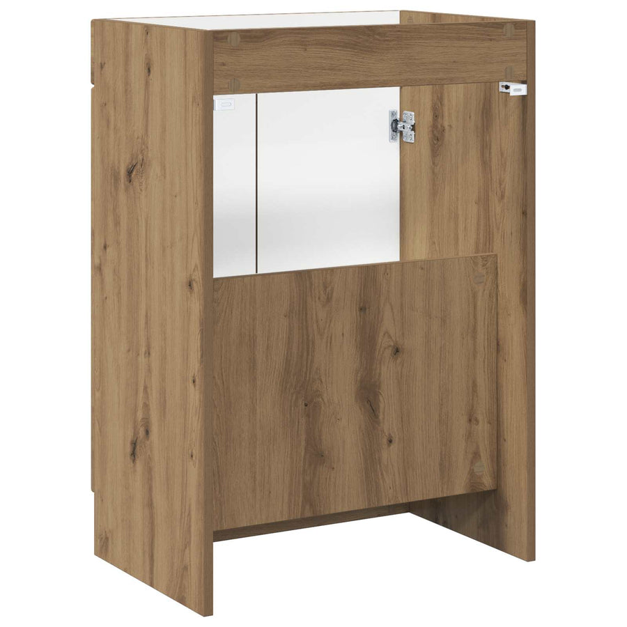 Badkamer onder wastafel kast Artisanaal eiken 56 x 37,5 x 81 cm