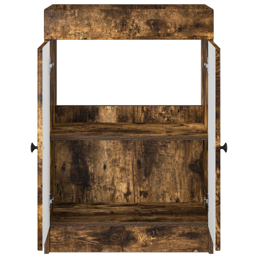Badkamer onder wastafel kast Gerookt eiken 78,5 x 37,5 x 81 cm