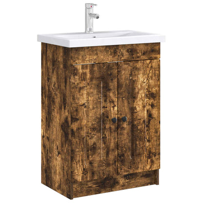 Badkamer onder wastafel kast Gerookt eiken 78,5 x 37,5 x 81 cm