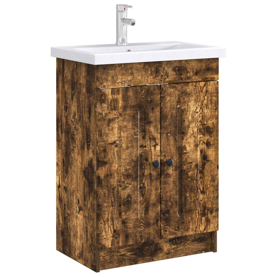 Badkamer onder wastafel kast Gerookt eiken 78,5 x 37,5 x 81 cm