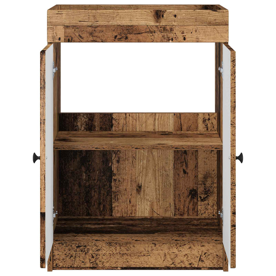 Badkamer onder wastafel kast Oud hout 78,5 x 37,5 x 81 cm