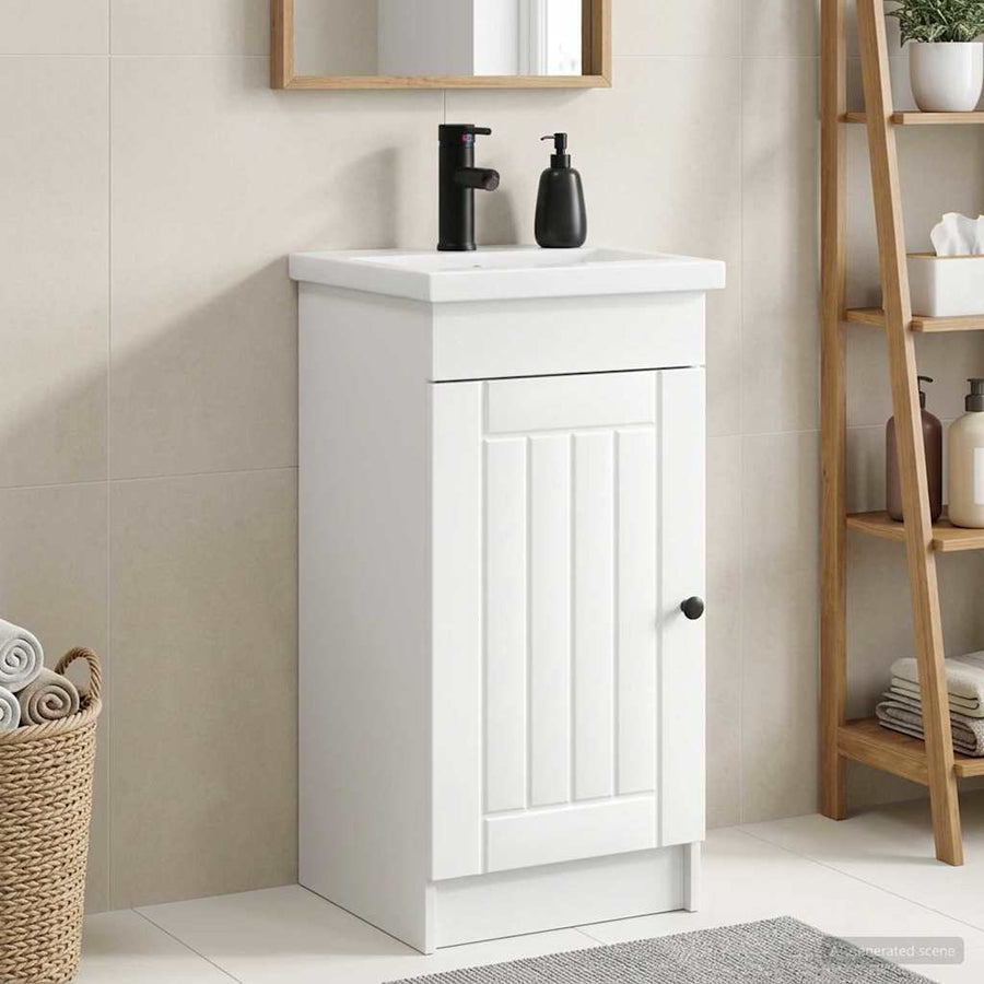 Badkamermeubel met Wasbak Wit 42 x 40 x 84,5 cm Bewerkt hout