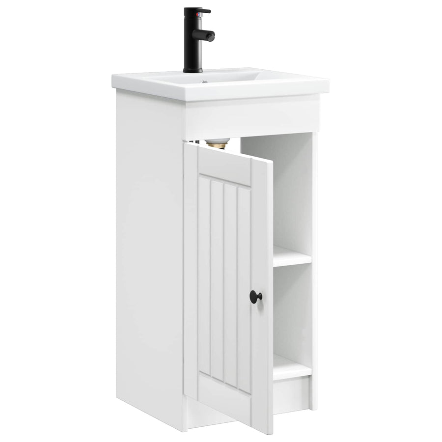 Badkamermeubel met Wasbak Wit 42 x 40 x 84,5 cm Bewerkt hout