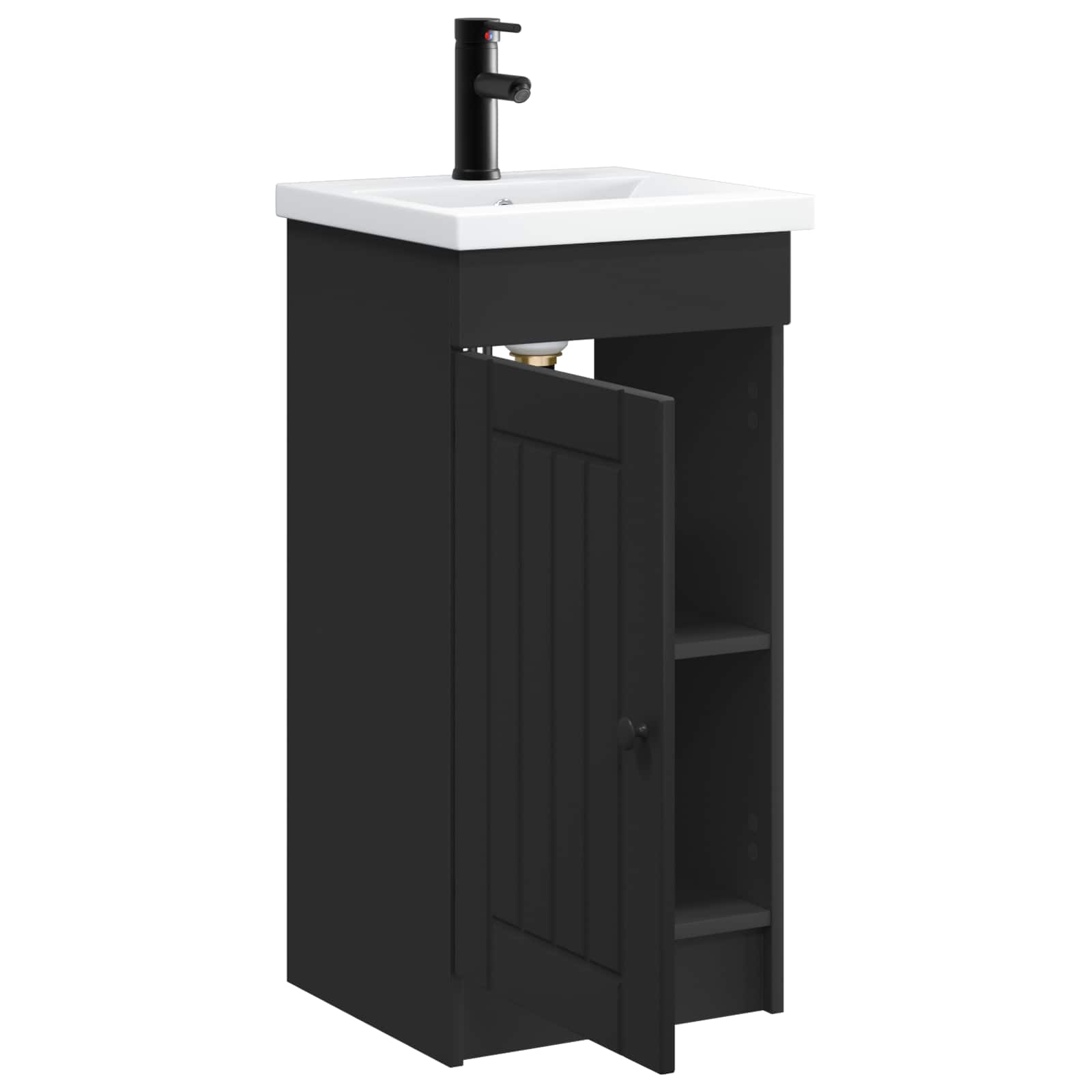 Badkamermeubel met Wasbak Zwart 42 x 40 x 84,5 cm Bewerkt hout