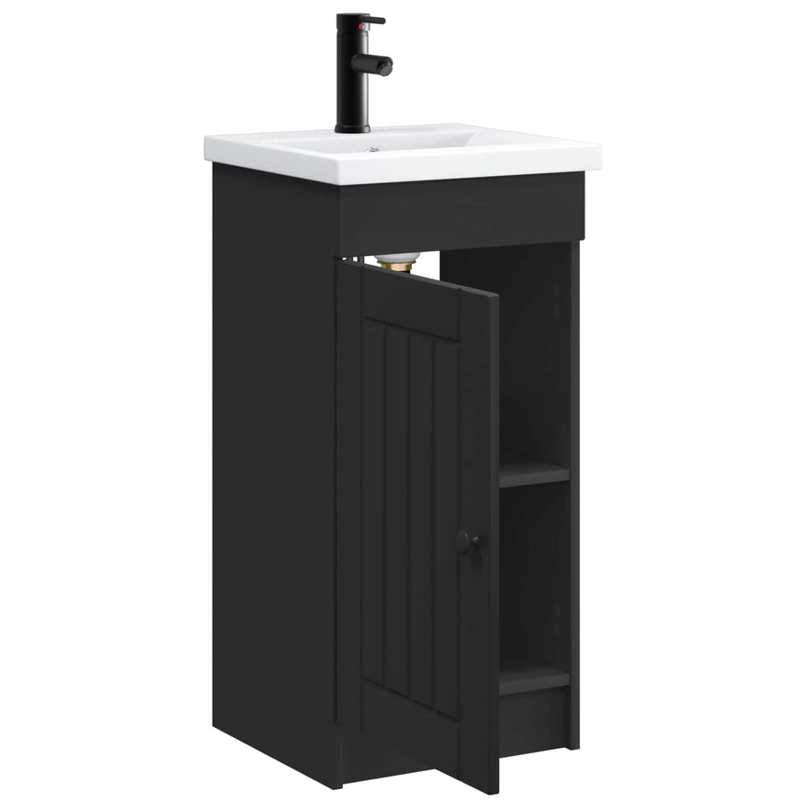 Badkamermeubel met Wasbak Zwart 42 x 40 x 84,5 cm Bewerkt hout