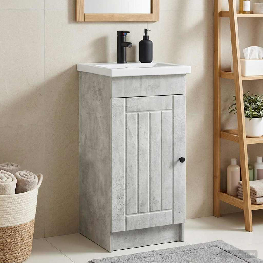 Badkamermeubel met Wasbak Betongrijs 42 x 40 x 84,5 cm