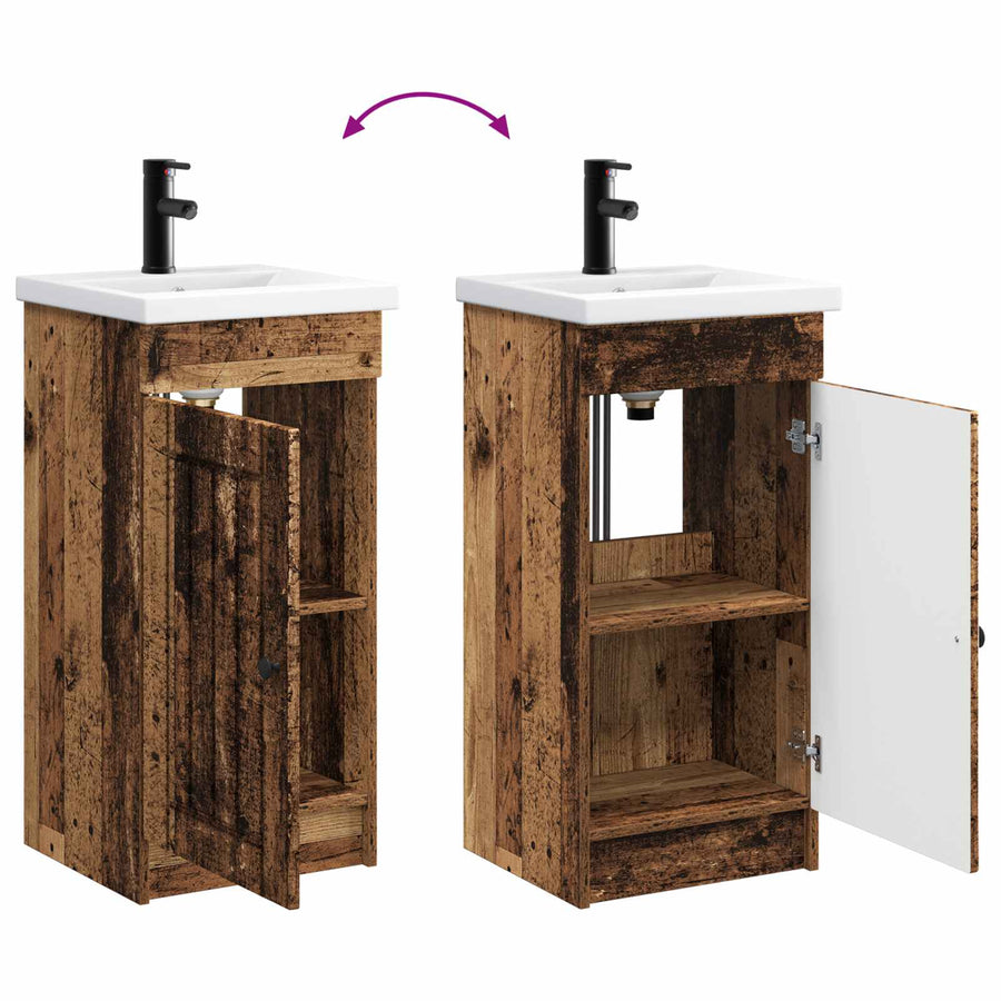 Badkamermeubel met Wasbak Oud hout 42 x 40 x 84,5 cm