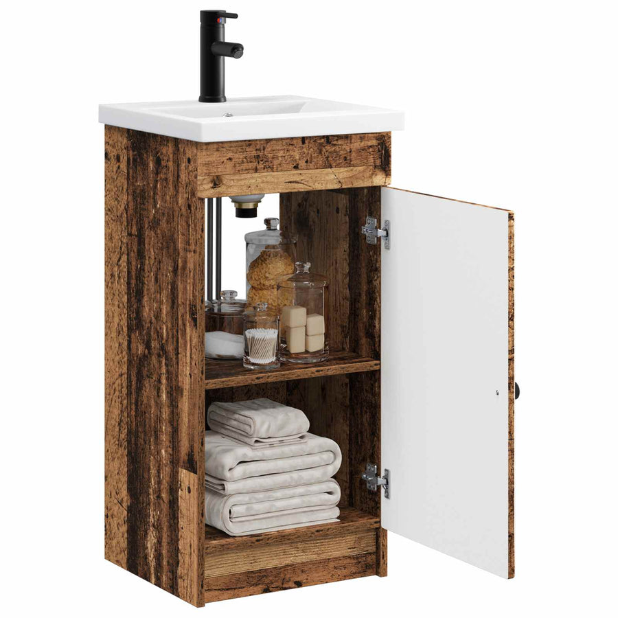 Badkamermeubel met Wasbak Oud hout 42 x 40 x 84,5 cm